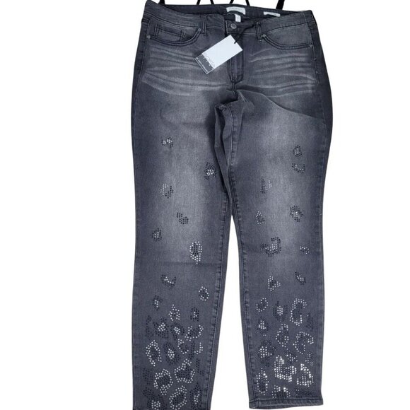 Sofia Jeans by Sofia Vergara Denim - Sofia Vergara Women's Jeans Size 10 Skinny Ankle Stretch Black Rhinestones (32)